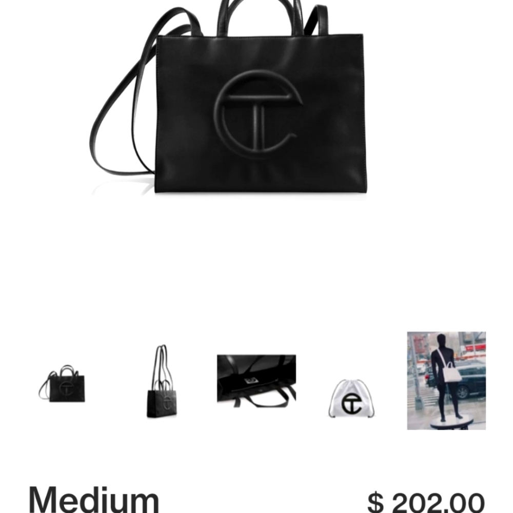 Telfar black med shopper